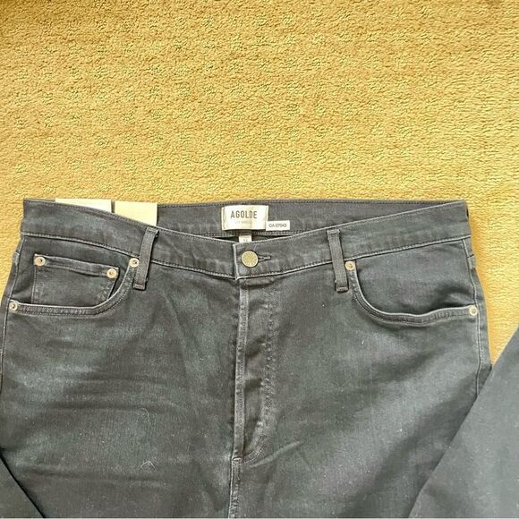 Agolde NWT Nico High Rise Black Slim Fit Cropped Denim Jeans - Picture 13 of 13